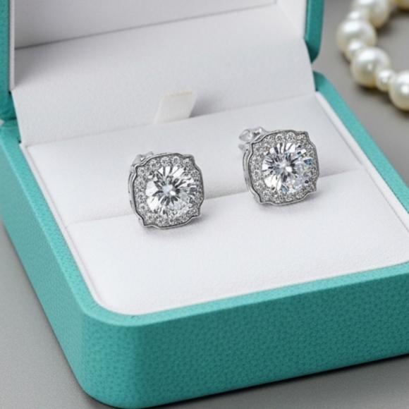 1 CTW Moissanite Diamond Maltese Cross Earrings Anniversary Birthday Christmas